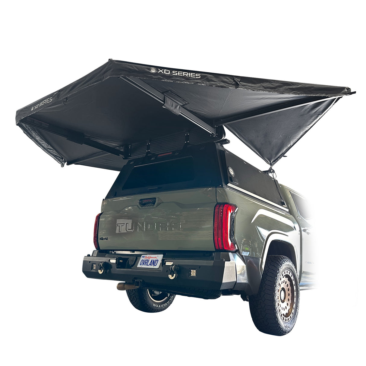 OVS XD Nomadic 315 - Rear Awning Universal, Black Body, Black Trim W/Black Travel Bag