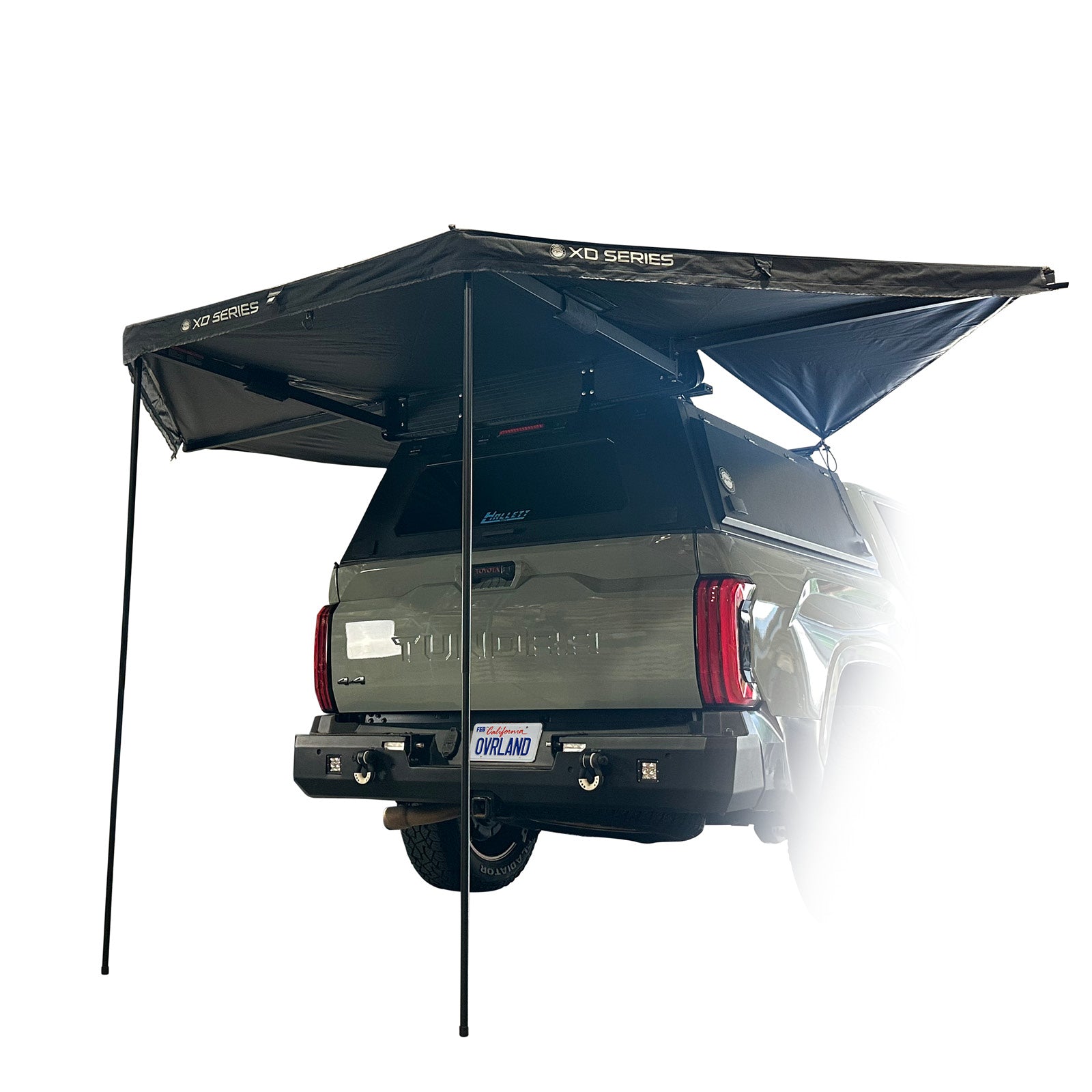 OVS XD Nomadic 315 - Rear Awning Universal, Black Body, Black Trim W/Black Travel Bag
