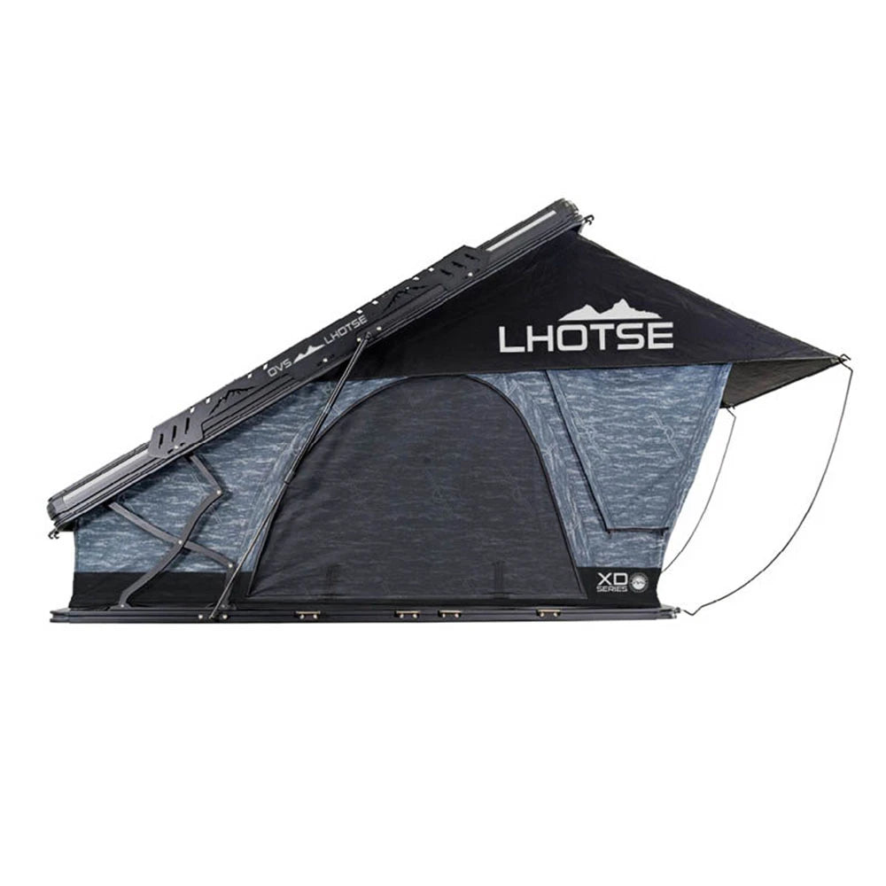 OVS XD Lhotse 2 Person Clam Shell Aluminum Hard Shell Roof Top Tent, Blue Body & Black Rainfly