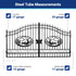frame steel tube measurements for 14ft deer pattern driveway gate#design_deer