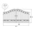 Dimension of the 14ft dual swing driveway gate with basic design#design_basic