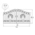 Dimension of the 14ft dual swing driveway gate with tree pattern#design_tree