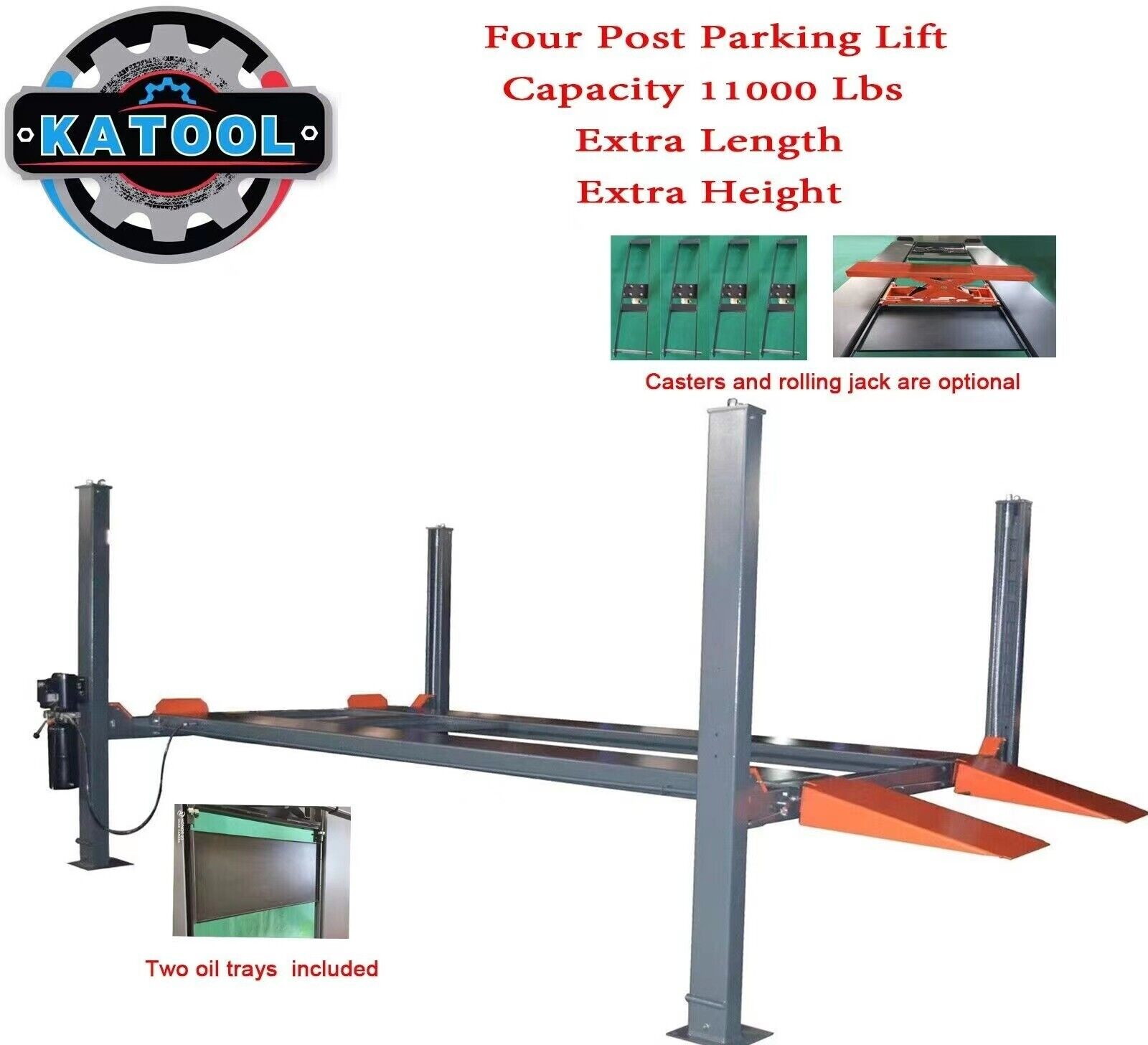 Katool KT-4H110 4 Post/ four Post Vehicle Lift 11,000lbs