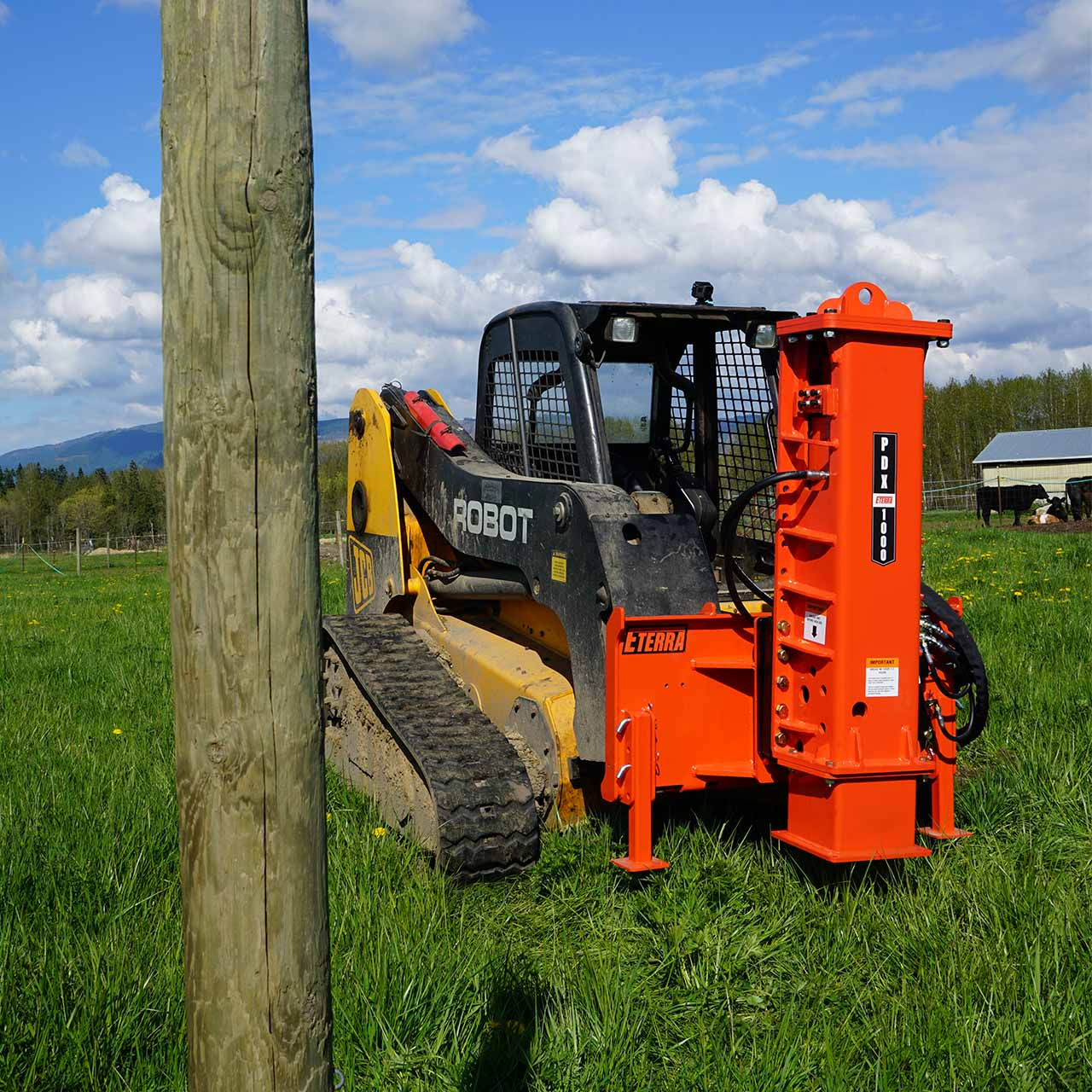 Eterra Skid Steer PDX-1000 Post Driver Attachment