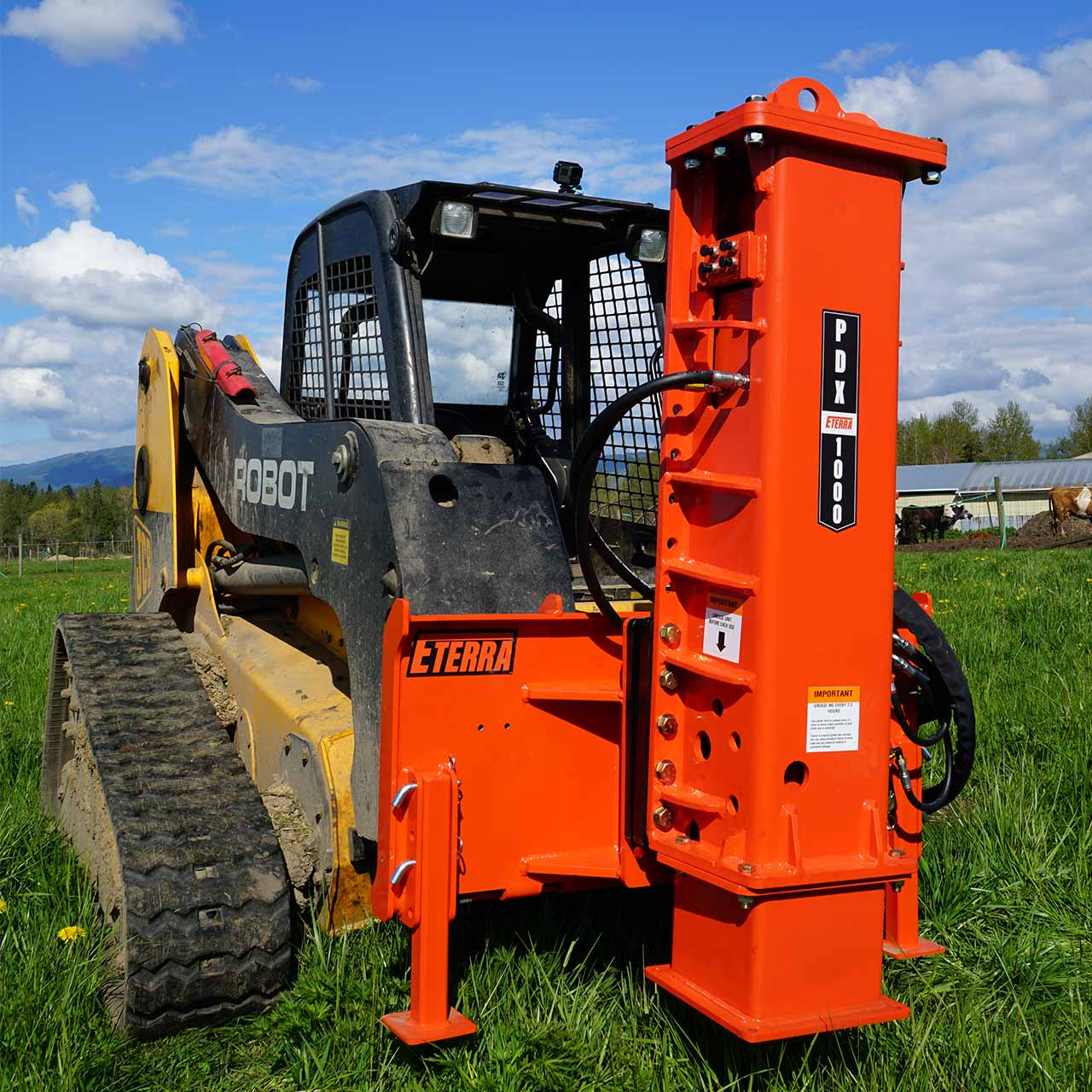 Eterra Skid Steer PDX-1000 Post Driver Attachment