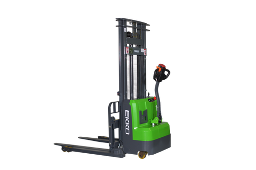 EKKO EB14C-98Li Lithium Straddle Stacker 3000 lb. Cap., 98" Height