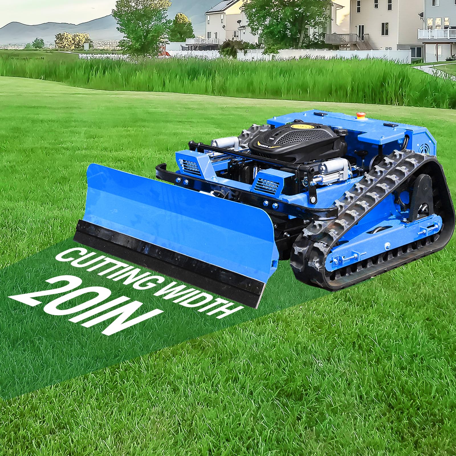 INFRONT 550 Remote Control Snow Plow & Lawn Mower | 2-in-1 All-Season Tracked Mower, 9HP
