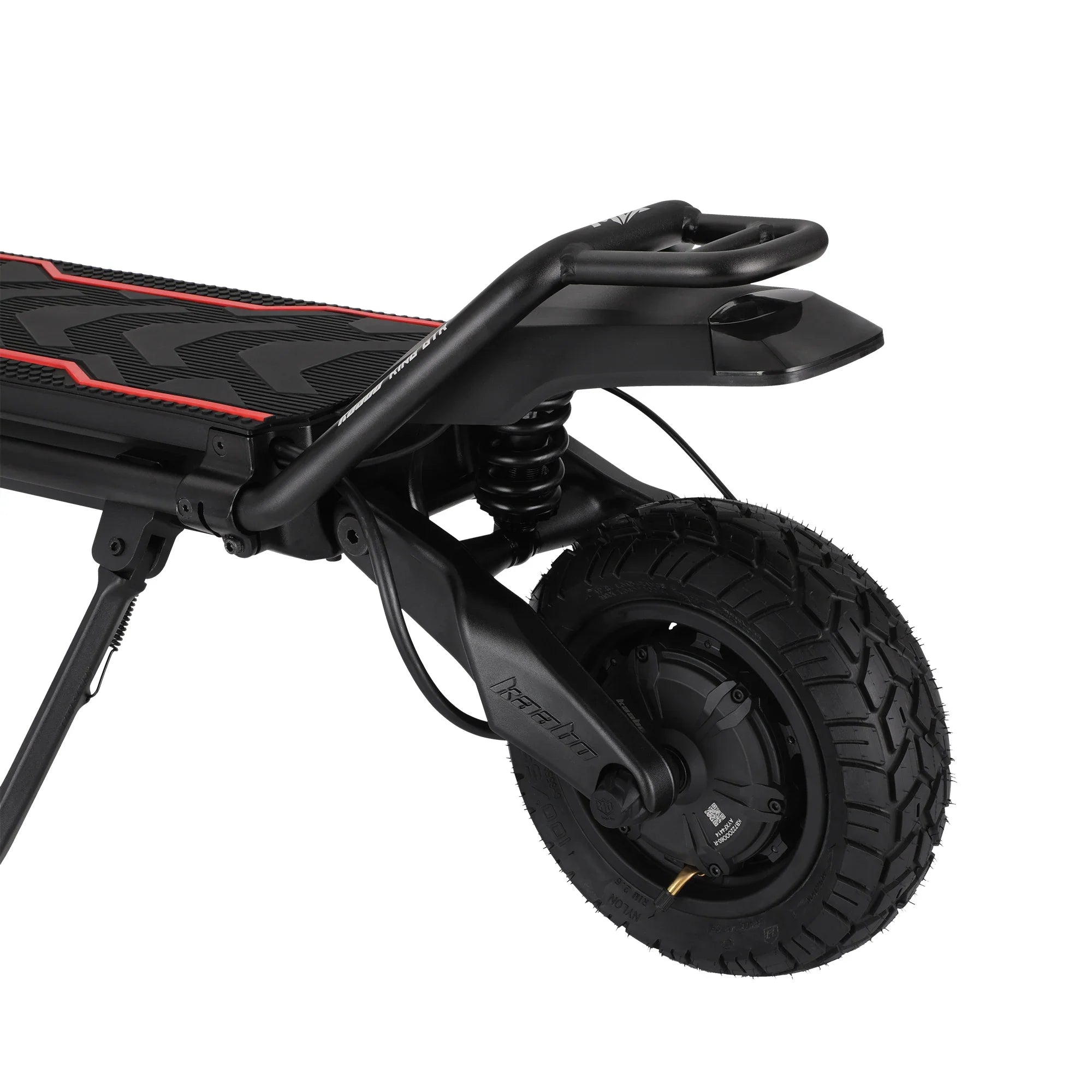 Rear wheel on Kaabo Wolf King GTR Max dual motor performance electric scooter