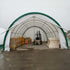 Storage shelter with tools inside